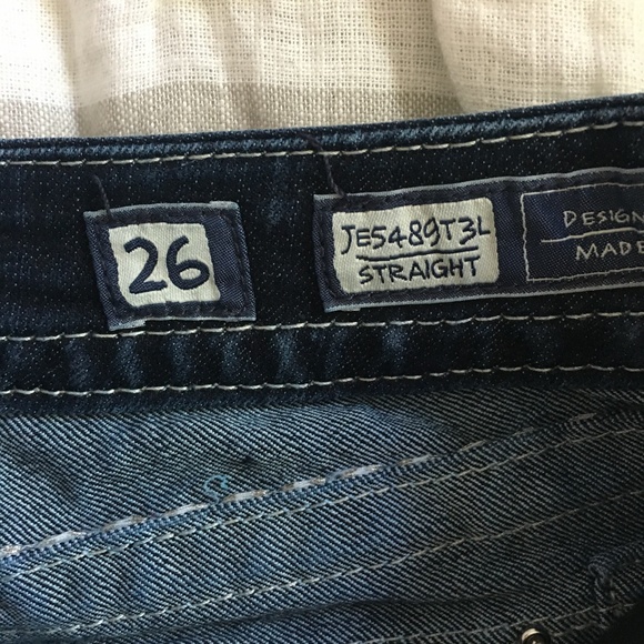 Miss Me straight leg jeans bling back pocket 26 - Picture 5 of 6